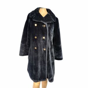 Vintage Borgazia by Fairmoor Faux Fur Peacoat Black